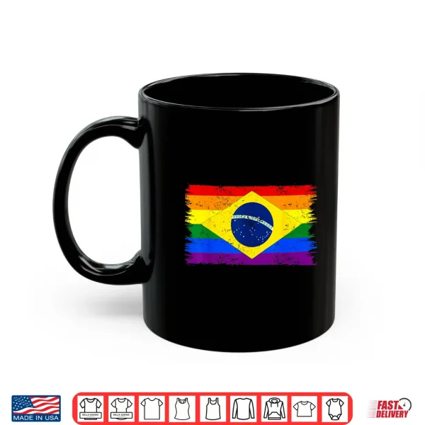 Mug LGBTQ Rainbow Flag Of Brazil South America Gay Pride Shirt
