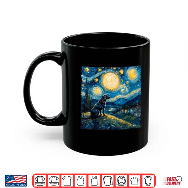 Mug Labrador Retriever Dog Lovers Starry Night Van Gogh Style Shirt
