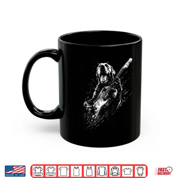 Mug Labrador Retriever Dog Playing Electric Guitar Rock Dog Dad Shirt