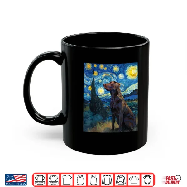 Mug Labrador Retriever Dog Van Gogh Starry Night Graphic Shirt