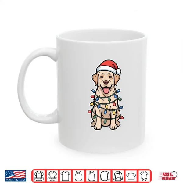 Mug Labrador Retriever Wrapped in Christmas Lights Shirt