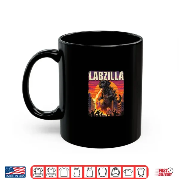 Mug Labzilla Giant Black Labrador Retriever Dog Monster Parody Shirt