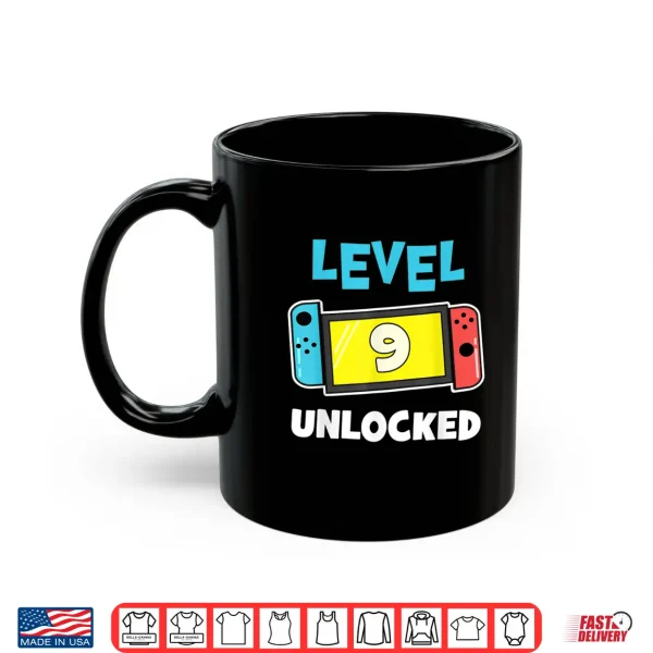 Mug Level 9 unlocked Gamer 9th Birthday Gift Video Game lovers Shirt