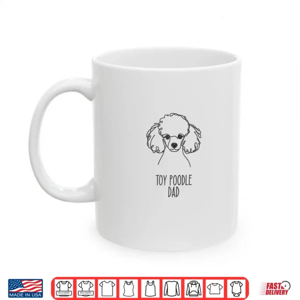 Mug Line Art Best Dog Dad Men Toy Poodle Shirt
