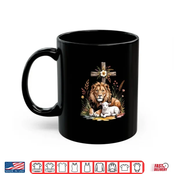 Mug Lion of Judah Lamb of God Christian Cross Faith Symbol Comfort Colors Crop Top