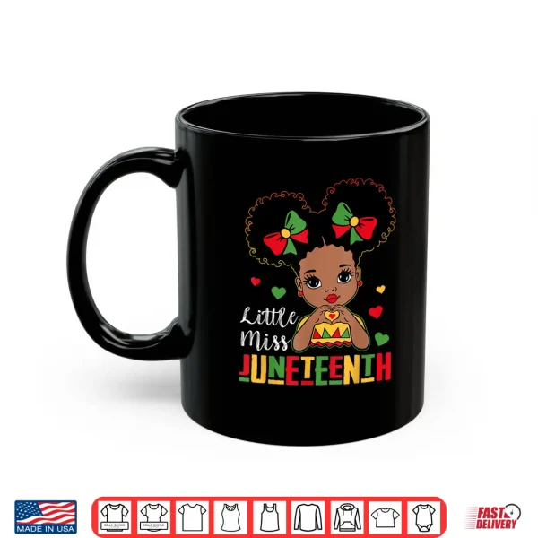 Mug Little Miss Juneteenth Shirt Girl Toddler Black History Kids Shirt