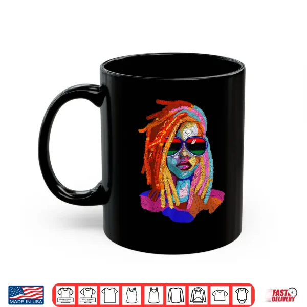 Mug Locd Hair Art African American Woman Girl Black Queen Shirt