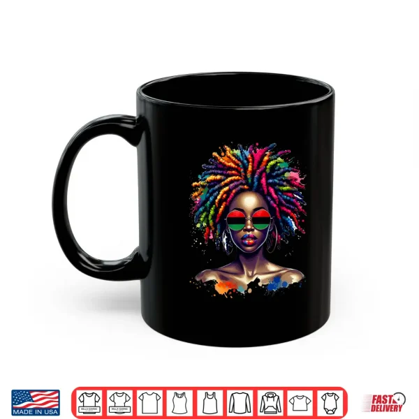 Mug Locd Hair Art Black Queen Afro Woman Juneteenth Shirt