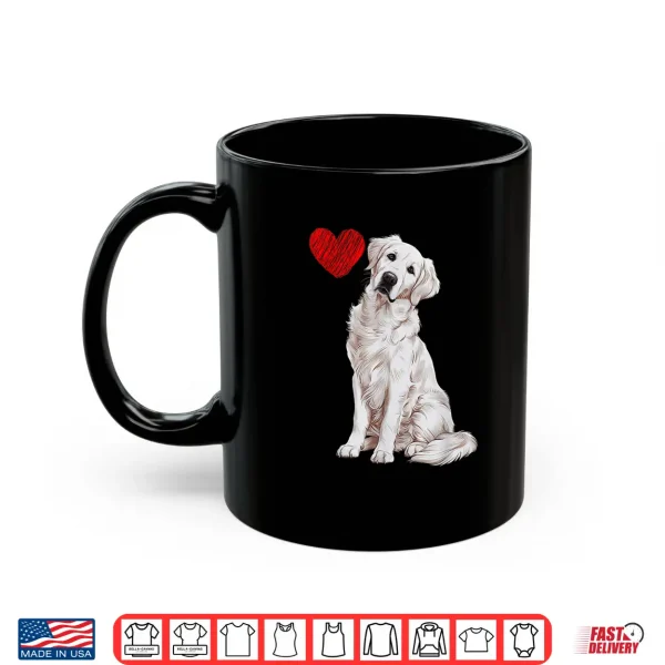 Mug Love is White English Cream Golden Retriever Mom Dog Puppy Shirt