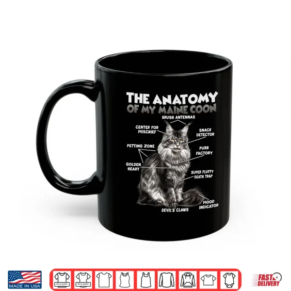 Mug Maine Coon Anatomy Cat Humor Saying Gentle Giant Shirt