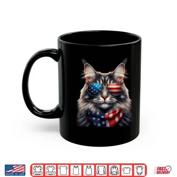 Mug Maine Coon Cat 4th Of July Independence Day Owner American Shirt