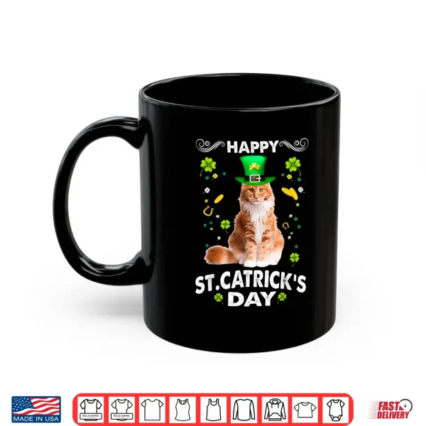 Mug Maine Coon Cat Happy St Catricks Day St Patricks Day Cats Shirt