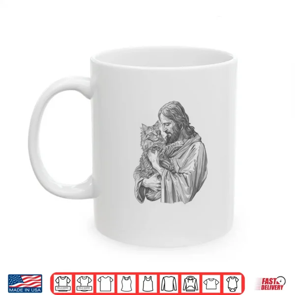 Mug Maine Coon Cat Love Jesus Shirt