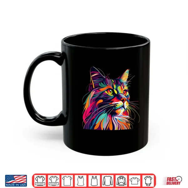 Mug Maine Coon Cat Lovers Colorful Pop Art Maine Coon Shirt