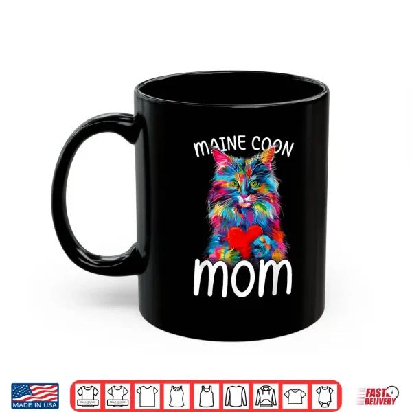 Mug Maine Coon Cat Lovers Heart Design Womens Maine Coon Cat Mom Shirt