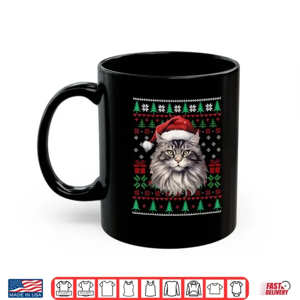 Mug Maine Coon Cat Meowy Ugly Sweater Cat Christmas Shirt