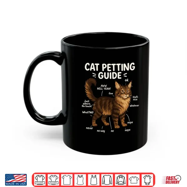 Mug Maine Coon Cat Petting Guide Funny Cat Lover Shirt