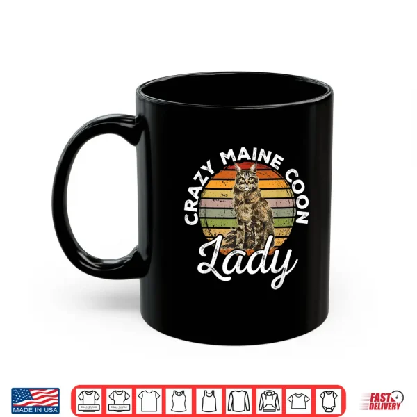 Mug Maine Coon Cat Retro Vintage Crazy Maine Coon Lady Shirt