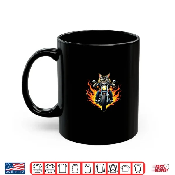 Mug Maine Coon Cat Riding a Motorcycle Funny Maine Coon Cat Shirt
