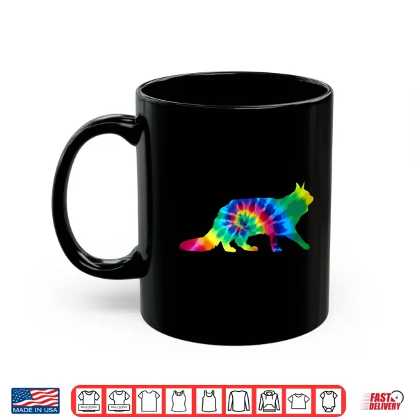 Mug Maine Coon Cat Tie Dye Vintage Hippie Cat Lover Shirt
