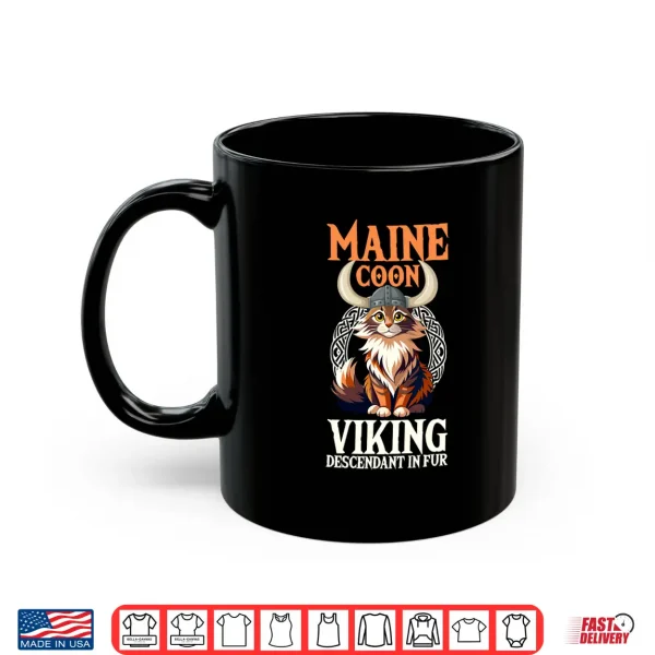 Mug Maine Coon Cat Viking Descendant In Fur Shirt