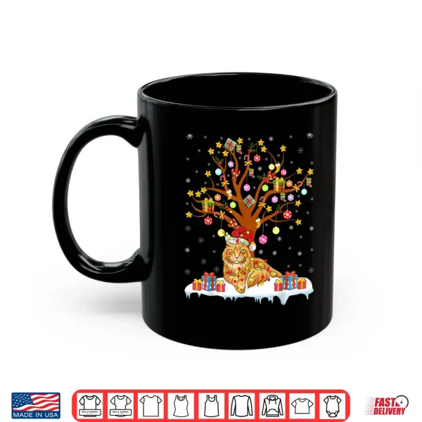 Mug Maine Coon Cat Xmas Lighting Santa Maine Coon Christmas Tree Shirt
