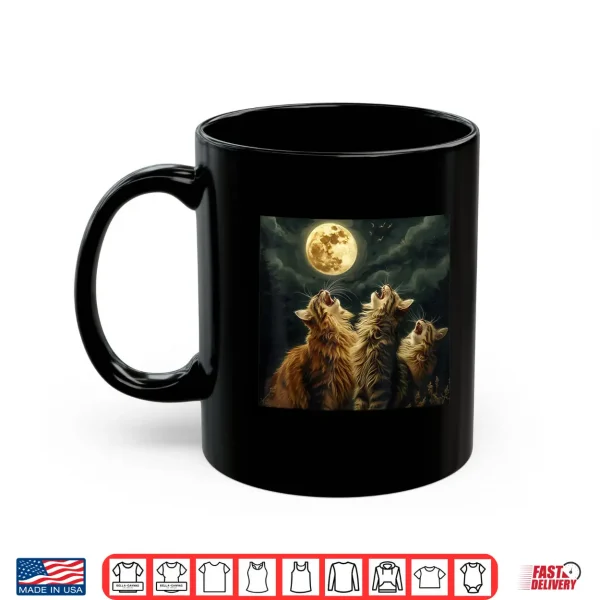 Mug Maine Coon Howl At Moon Cat Lover Shirt