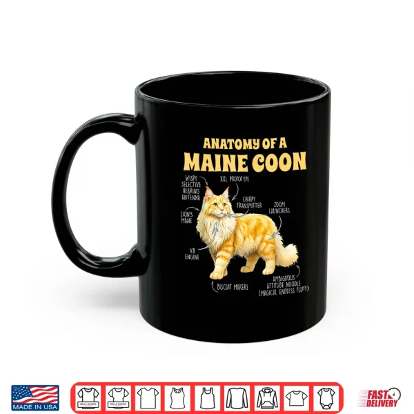 Mug Maine Coon Lover Cat Mom Cat Mama Anatomy Of A Maine Coon Shirt