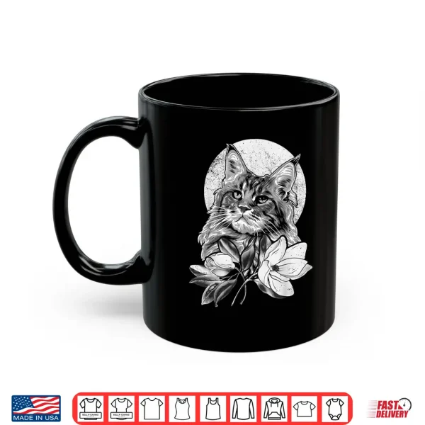 Mug Maine Coon cat with Magnolia flowers Shirt