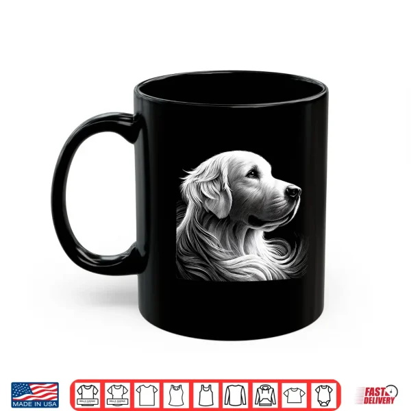 Mug Majestic White English Cream Golden Retriever Sketch Devine Shirt