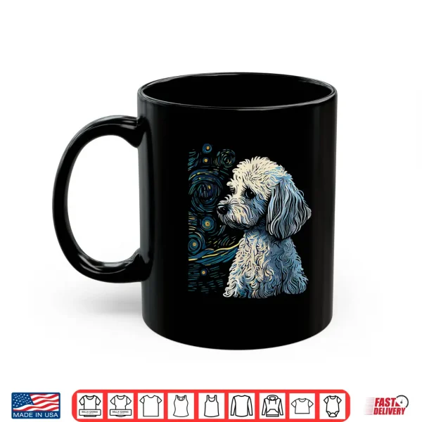Mug Maltipoo Starry Night Van Gogh Maltipoo Mom Dad Owner Shirt