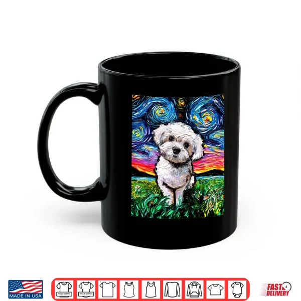 Mug Maltipoo Starry Night White Maltese Poodle Dog Art by Aja Shirt