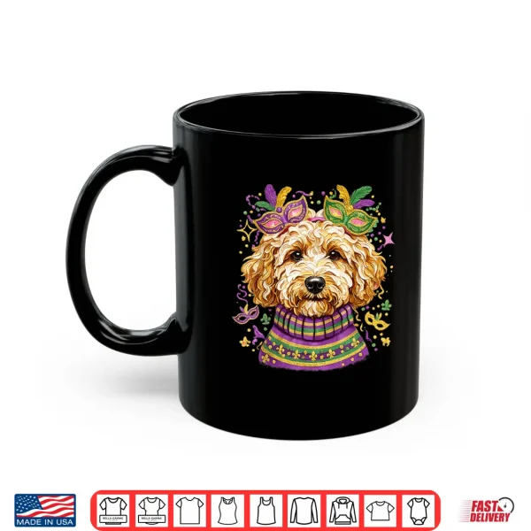 Mug Mardi Gras Dog Shirt Cute Doodle Poodle Carnival Purple Shirt