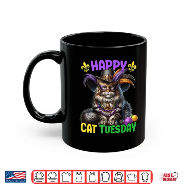 Mug Mardi Gras Maine Coon Cat Tuesday Mardi Gras Shirt