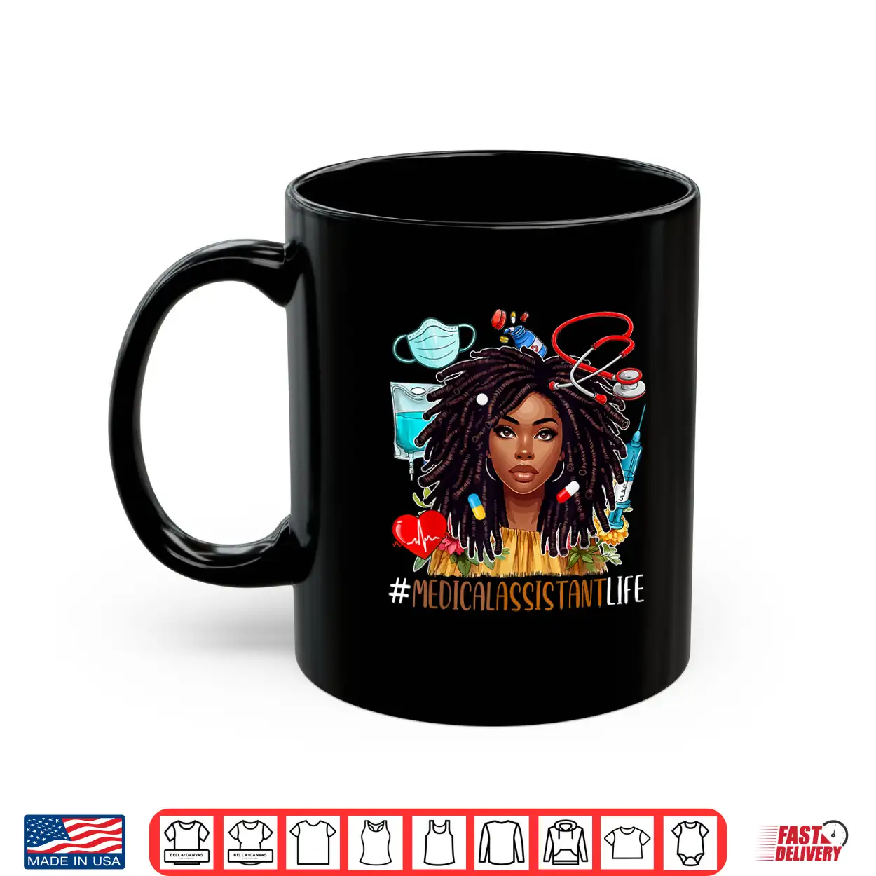 Medical Assistant Costume Afro Woman Proud Black History Shirt Medical Assistant Costume Afro Woman Proud Black History Shirt
