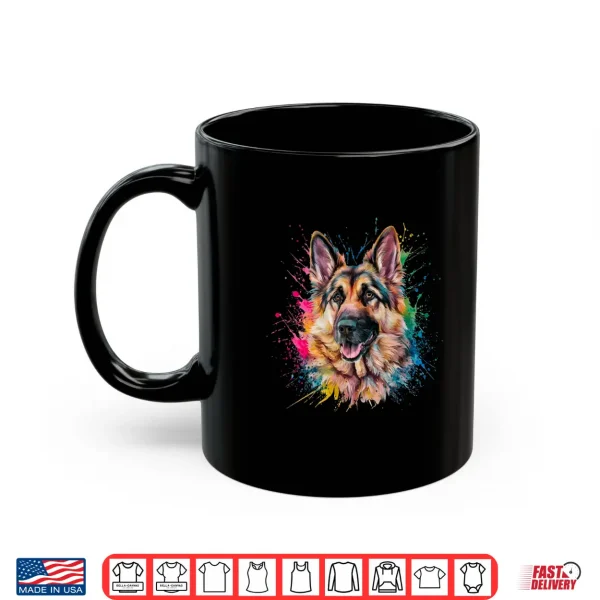 Mug Men Woman Colorful Watercolor German Shepherd Shirt