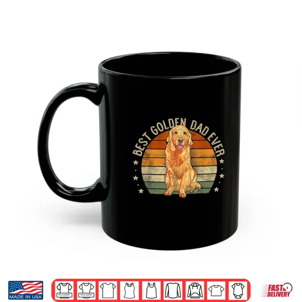 Mug Mens Best Golden Dad Ever Retro Golden Retriever Gifts Dog Daddy Shirt