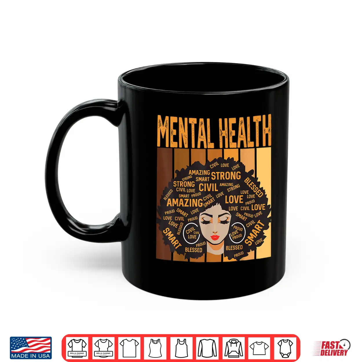 Mental Health Powerful Black History Month Black Pride Shirt Mental Health Powerful Black History Month Black Pride Shirt
