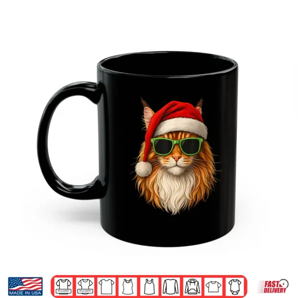 Mug Meowy Catmas Santa Hat Maine Coon Cat Christmas Pajamas Shirt
