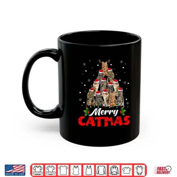 Mug Merry Catmas Santa Maine Coon Cat Christmas Tree Decorations Shirt
