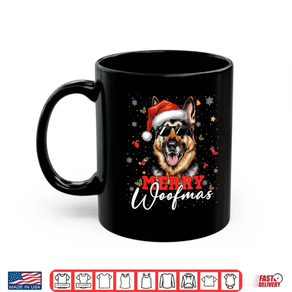 Mug Merry Woofmas Christmas German Shepherd Dog Mom Dad Shirt