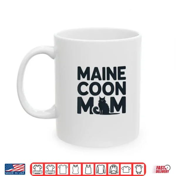 Mug Minimalist Maine Coon Cat Mom Design for Cats Lover Shirt