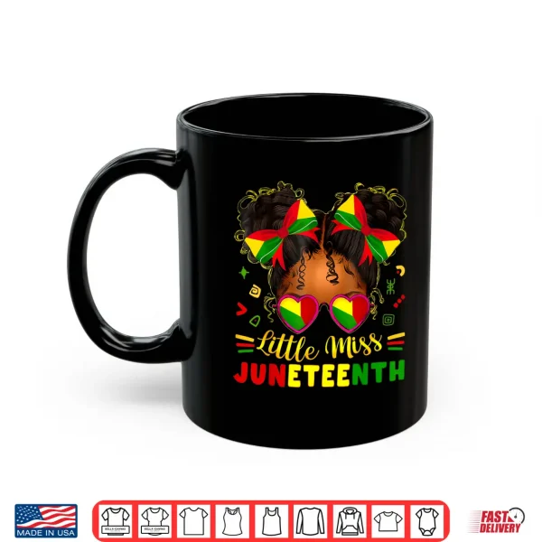 Mug Miss Juneteenth Freedom Black American African Toddler Girl Shirt