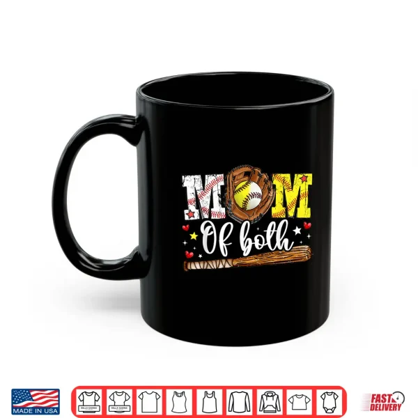 Mug Mom Of Both Game Day Baseball Softball Mothers Day 2025 Shirt