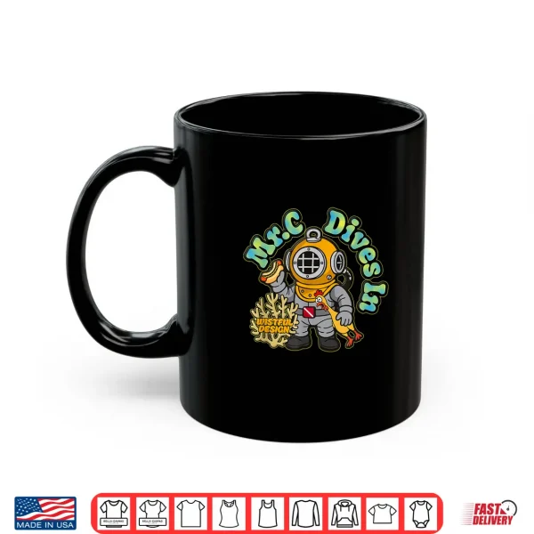Mug Mr. C Dives in Hot Dog Rubber Chicken Coral Shirt 1