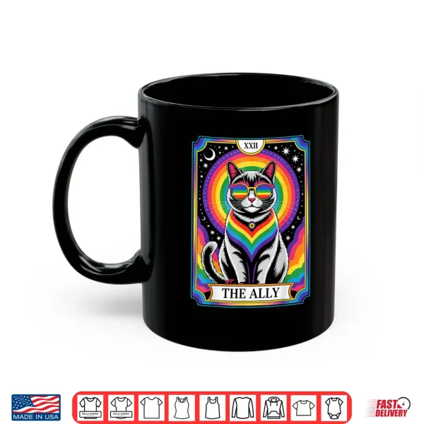 Mug Mystical Tarot Rainbow Cat The Ally LGBTQ Pride Gay Support Shirt