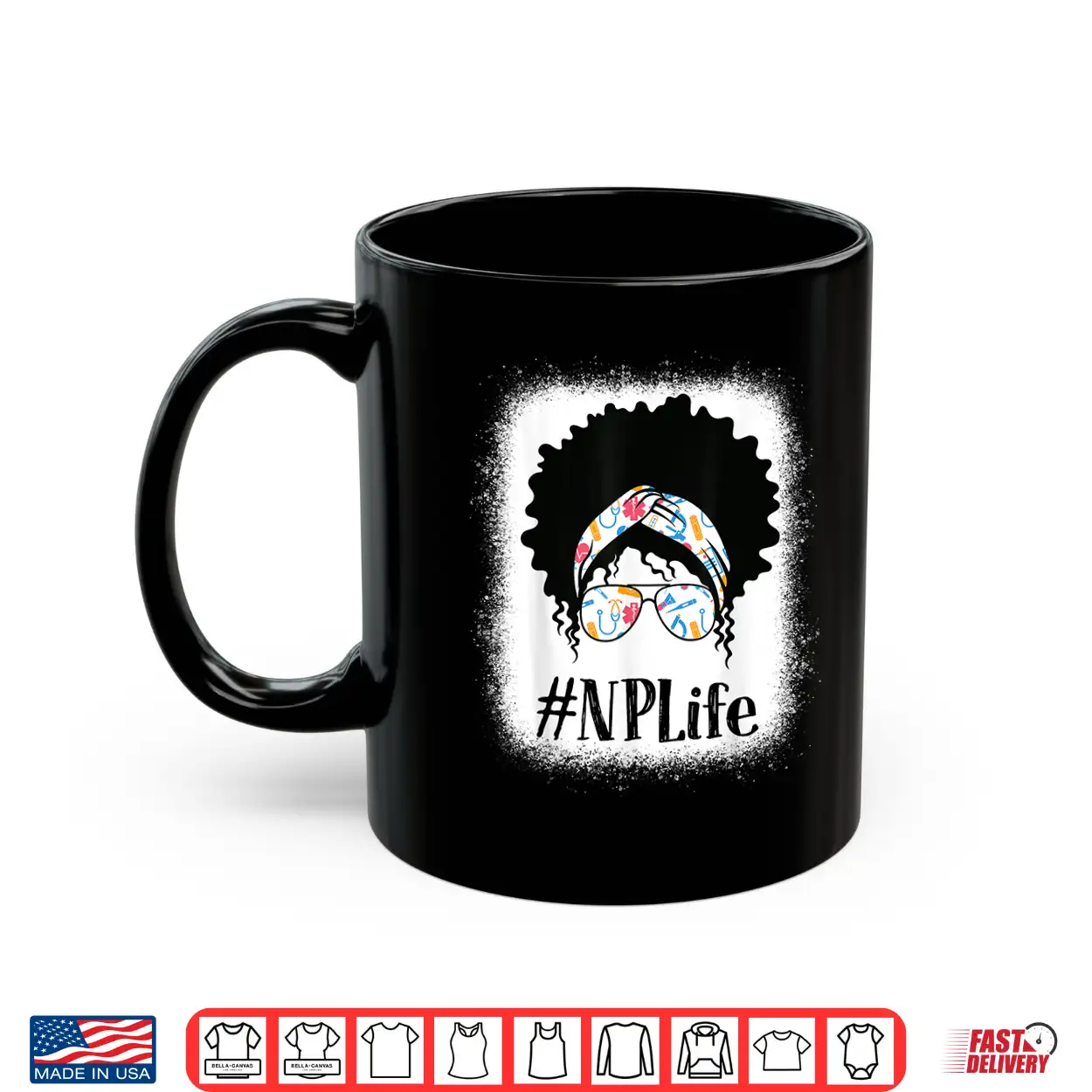 Np Nurse Practitioner Black Afro Messy Bun African American Shirt Np Nurse Practitioner Black Afro Messy Bun African American Shirt