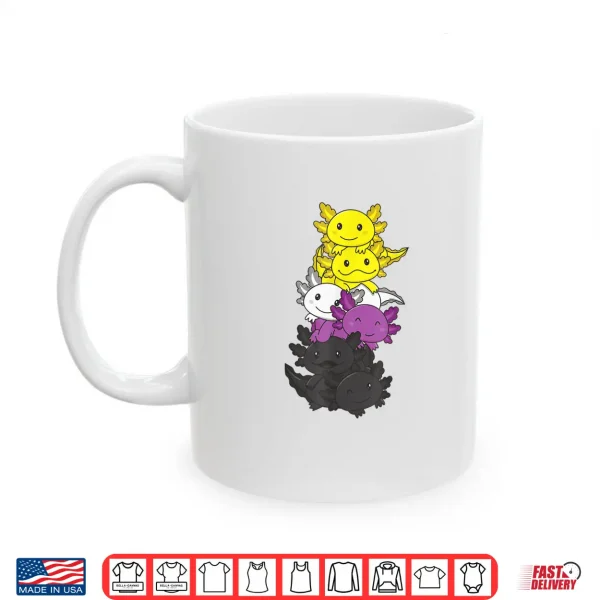Mug Nonbinary Flag Non Binary Pride LGBTQ Axolotl Shirt
