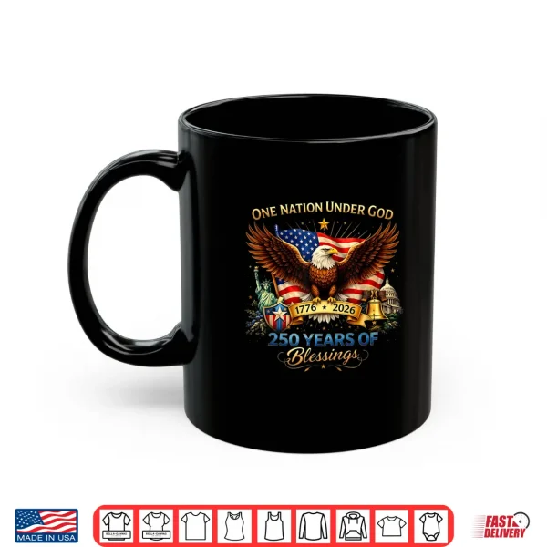 Mug One Nation Under God 250 Years 250th Anniversary USA Men Shirt