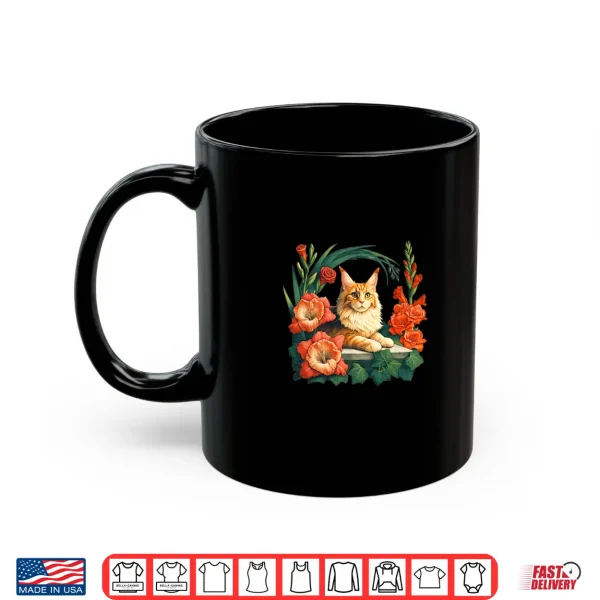 Mug Orange Maine Coon Cat Illustration Professional Graphic Shirt